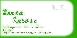 marta karosi business card