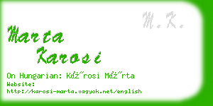 marta karosi business card